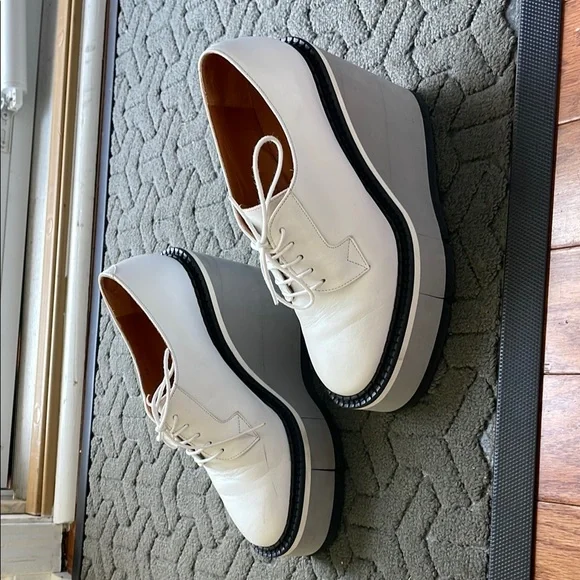 Robert Clergerie White Platform Wedge Shoes - Picture 5 of 5